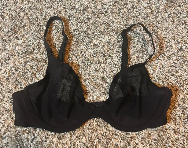 CUUP The Plunge Bra Sheer Unlined Underwire Support Black 30C Size undefined