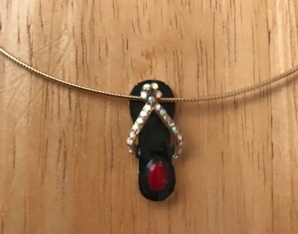 Flip Flop Pendant Charm on 16" Choker Never Worn