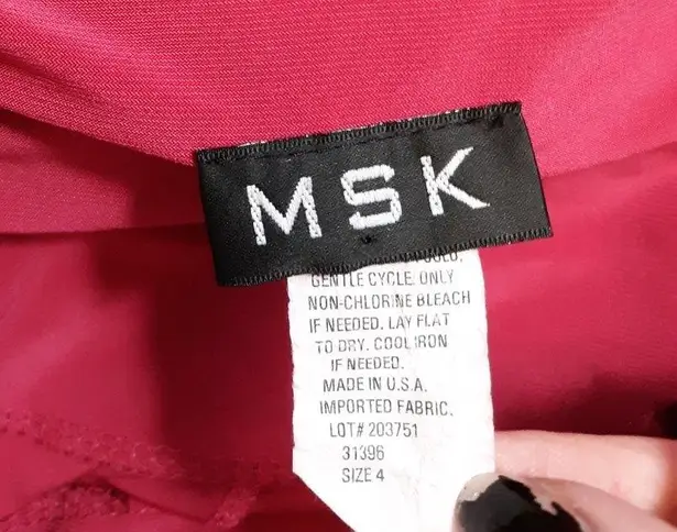 MSK pink ruffle shift dress Size 4