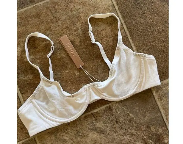 SKIMS Cotton Logo Underwire Demi Bra Marble Size 36A