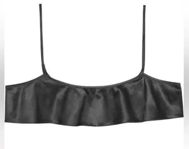 SKIMS NWOT Onyx Black Shine Satin Crop Camisole