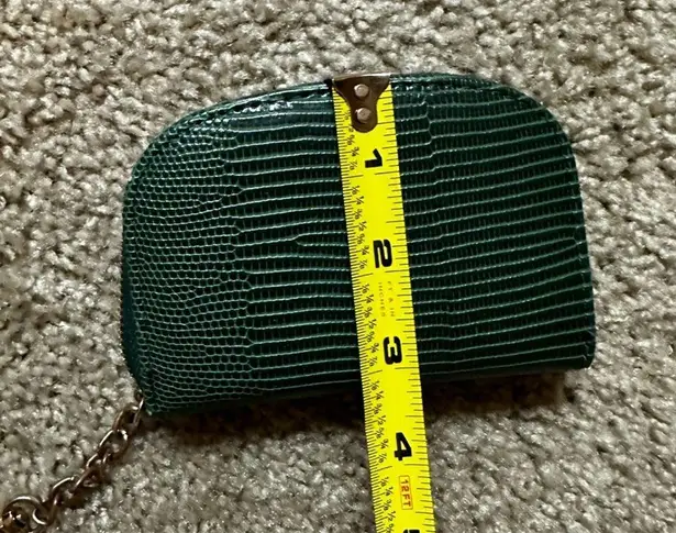 Anne Klein  Green Crocodile Leather Curved card holder and coin purse