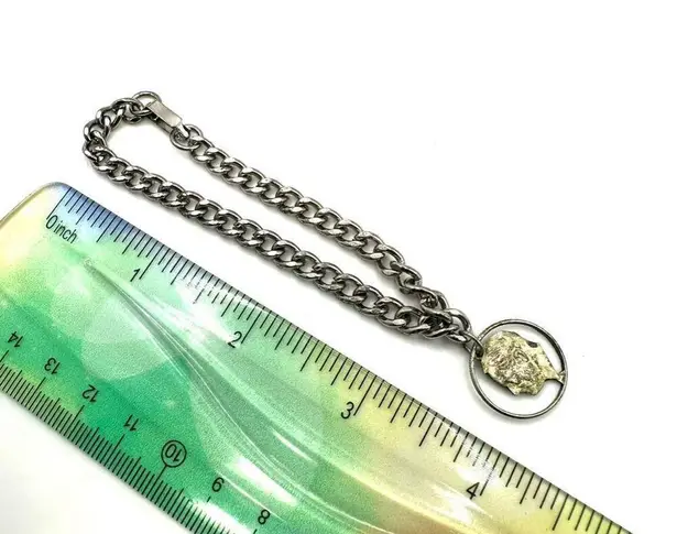 Silver tone Cutout 900 Roosevelt Dime vintage Coin charm bracelet