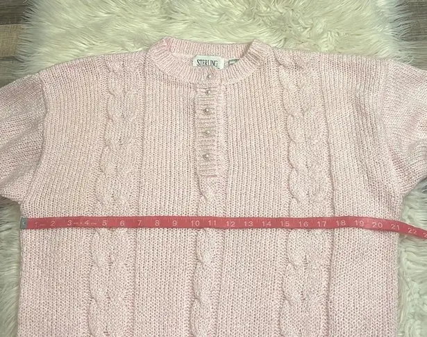 Vintage Sterling Harris sweater with pearl button placket L Pink Size L
