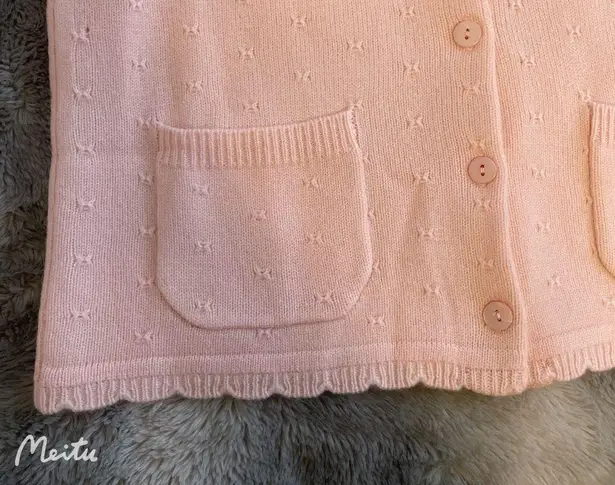 Japanese Kawaii Pastel Pink Knitted Sailor Collar Ruffle Sweater Cardigan Top