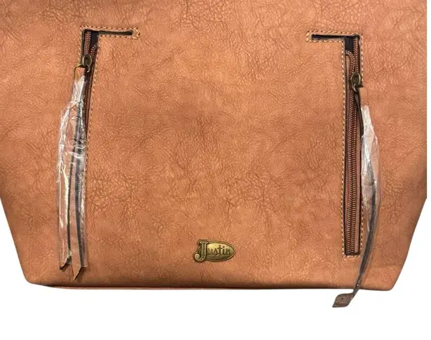 Justin Boots NWT! Justin Cheetah Animal Print Concealed Carry with Brown Trim Tote