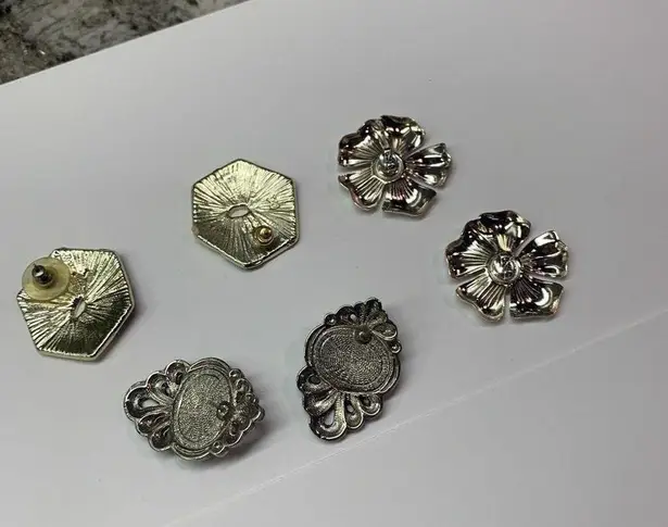 Lot Of 3 Large Costume Earrings Vintage