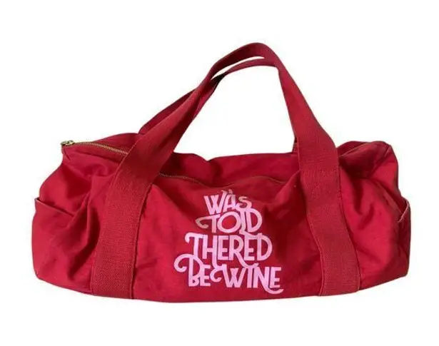 Bando I Was Told There'd Be Wine Red/ Pink Duffle Bag Red