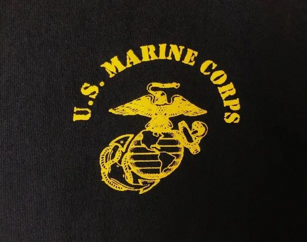 90s USMC 3D Anglico Military Tee Small Black 100% Cotton Vintage USA Unisex Fit