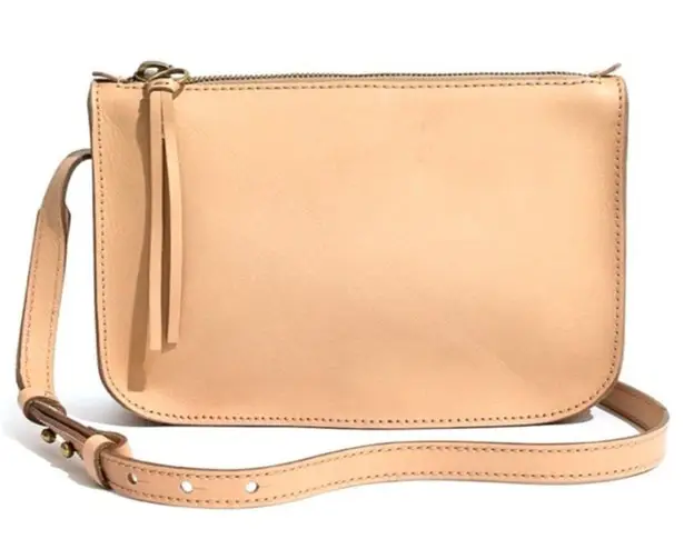 Madewell Nude Leather Simple Crossbody Bag Tan