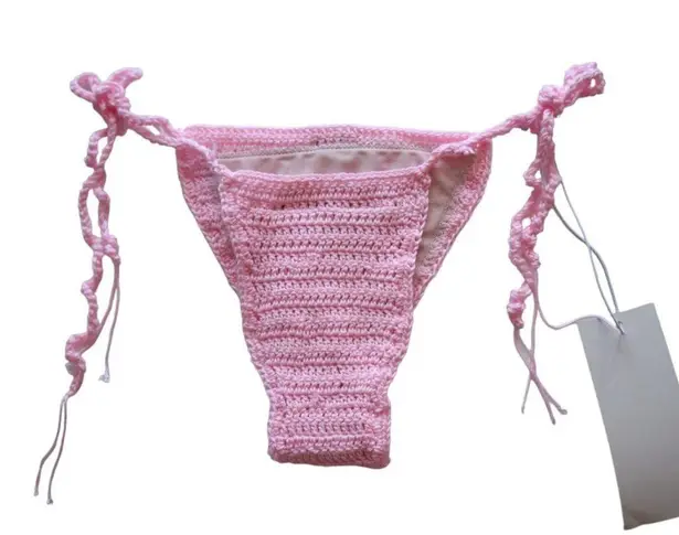 Handmade Nikita Naomi Crochet Swimwear Alize Pink Bikini BOTTOM, Size Large