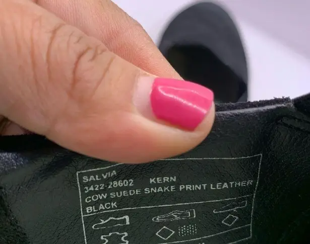 SALVIA black fabric platform loafers KERN COW SUEDE snake print size EU 40 US 9 - Image 8