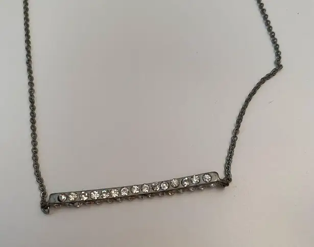 The Bar Silver and rhinestone necklace