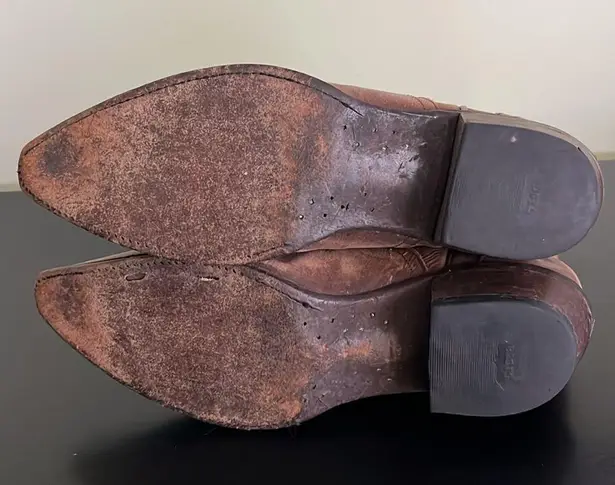 Nocona Women's Deertanned Pointed Toe Cowgirl Boots Brown Size 9