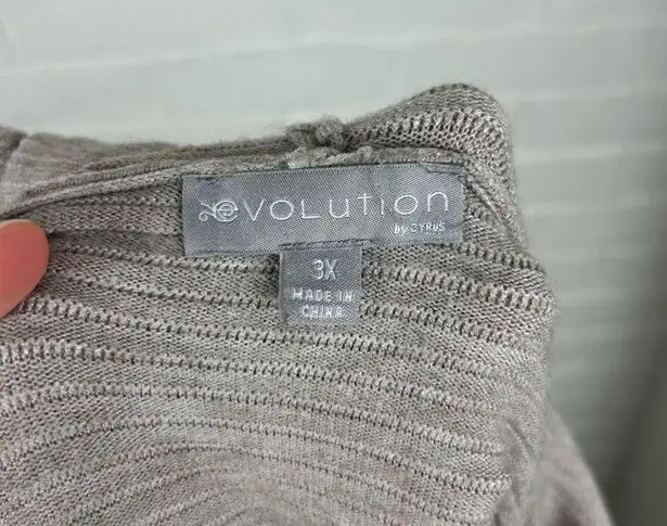 Cyrus Stitch Fix Evolution By  Neutral Ribbed Knit Hooded Cardigan Size 3X