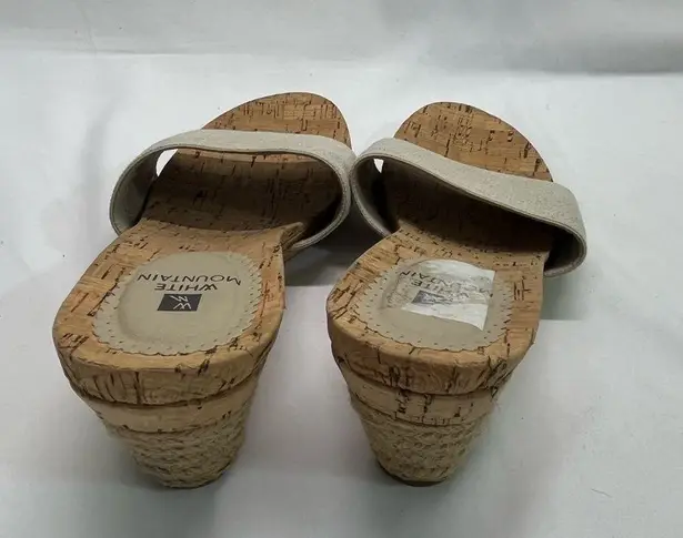 White Mountain Cream and Brown Wedge Sandals 11 W/Cork, Burlap sole
NEW