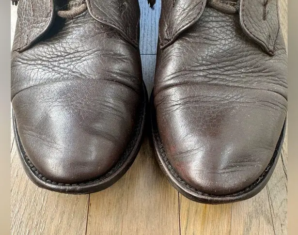 A SOLIANI MILANO Gothic Core Combat Brown Pebbled Leather Lace Up Boots SZ 36.5