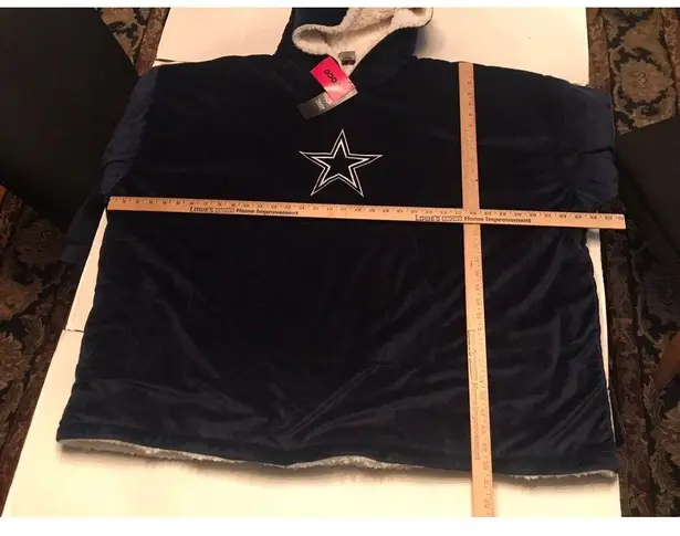 FOCO Navy White Dallas Cowboys Reversible Sherpa Hooded One Size New Blue