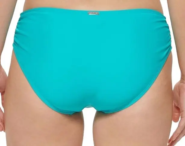 Calvin Klein NWT  50 SPF Ruched Sides Hipster Bikini Bottoms Aqua size XL