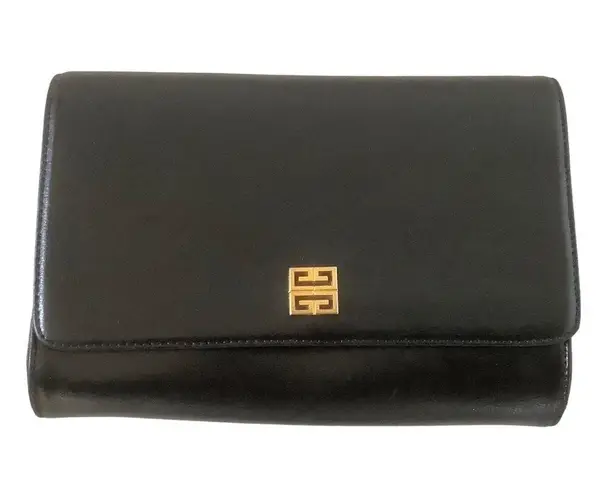 Givenchy Vintage  women’s black leather clutch crossbody bag shoulder bag