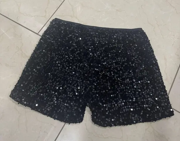 Black Sequence Shorts Size M - Image 2
