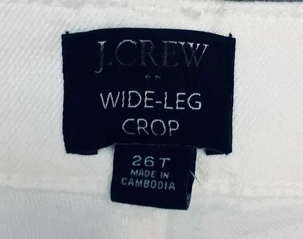 J.Crew  Womens White Wide-leg Crop Denim Jeans