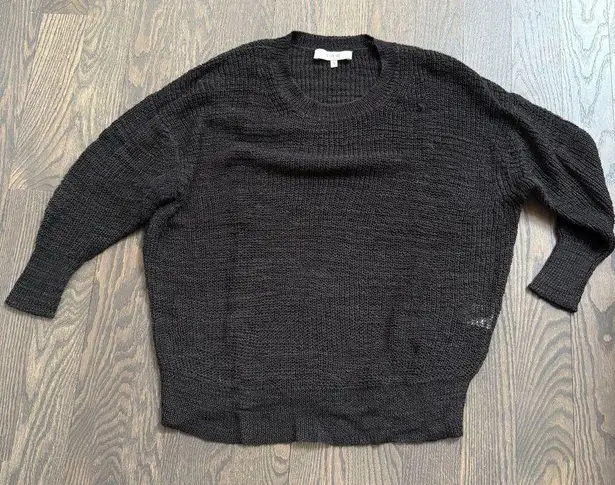 IRO Black Abby Linen Blend Crewneck Sweater