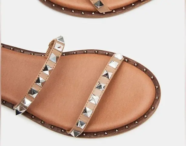 Steve Madden  Travel Tan Ankle Wrap Gladiator Studded Sandal