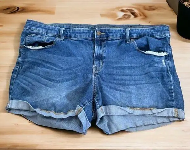 Ava & Viv 5/$35 Womens Shorts Sz 20W Power Stretch Midi Cuffed Blue Denim Jean