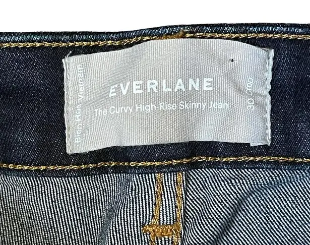 Everlane  The Curvy Hi-Rise Skinny Jeans Crop Blue Wash Denim Women Size 30