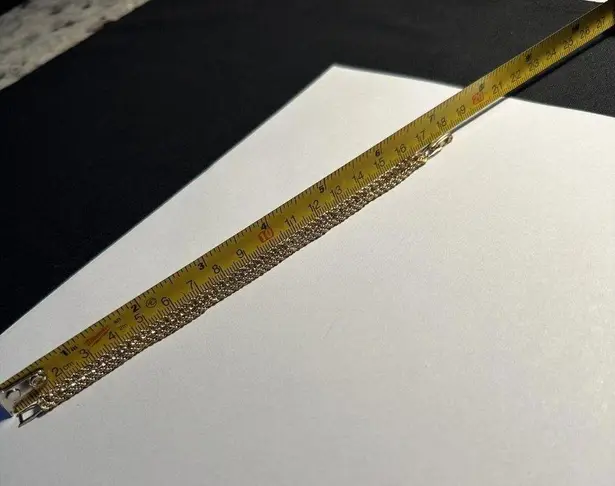 Women’s Gold Tone Rope Chain Clear Rhinestone Tennis Bracelet 7 1/8 Inch