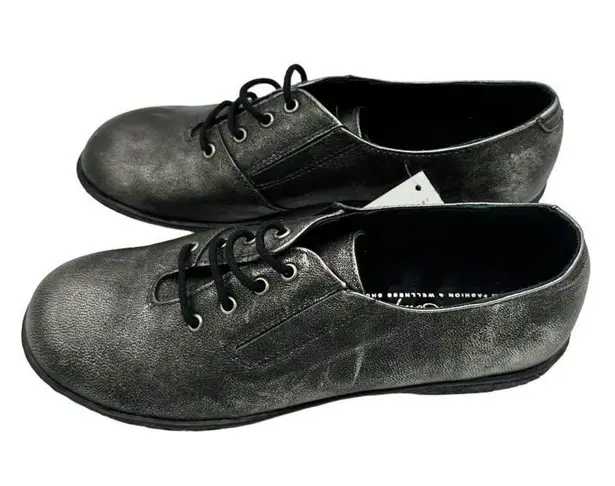 HELLE COMFORT WELLNESS PEWTER OXFORD COMFORT SHOES SIZE 6.5
