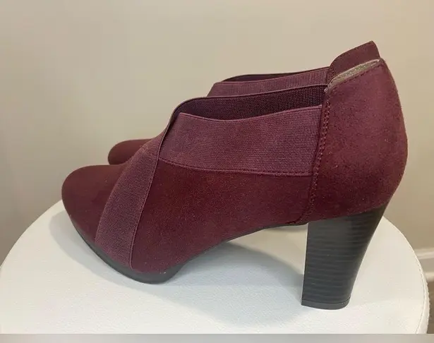 Cloudwalkers Burgundy Heeled Booties Women’s 8W Slip