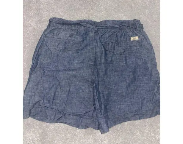 Polo Ralph Lauren Women's Size Large Blue Chambray Cotton Belted Paperbag Shorts