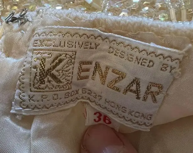 Kenzar Hong Kong Flapper Sleeveless Top Sequins Vintage Beaded Tassels Size 36