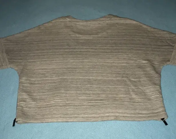 Derek Lam 10 CROSBY gray short sleeve crop zipper sides heavyweight NEW size M