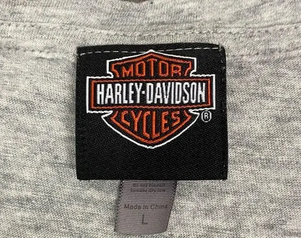 Y2k gray womens harley davidson tshirt Size L