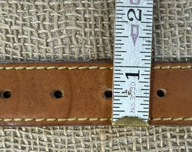 Vintage Womens Tan Full Grain Leather Trouser Belt Size 32