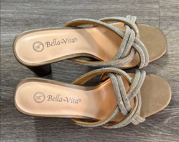 Bella Vita Women's Gold Evening Sandals 8M