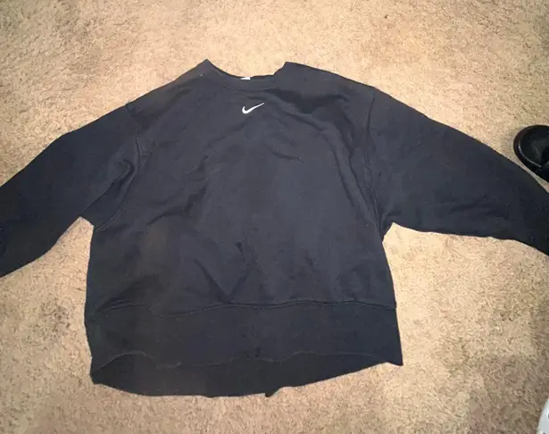 Nike Cropped Crew Neck Sweatshirt Black Size 1X