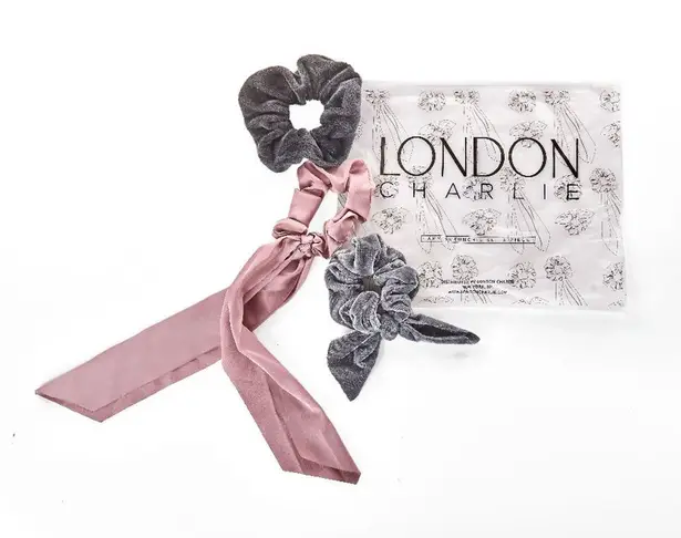 London Charlie 3 Piece Scrunchie Set Pink