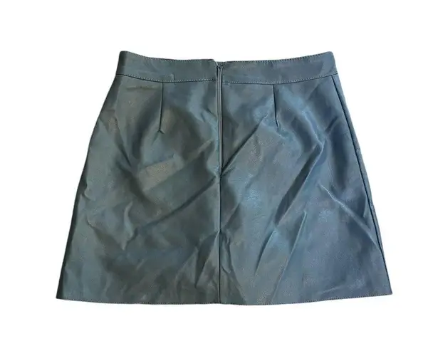 Oak + Fort Faux Leather Mini Skirt/Skort Blue Gray Color