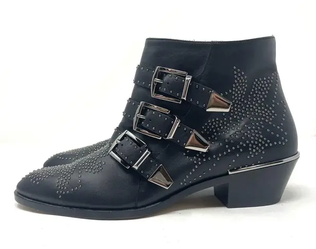 Chloé CHLOE Susanna black leather booties, made in Italy, size 39.5