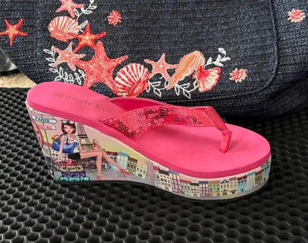 Nicole Lee Pink wedge Sandals