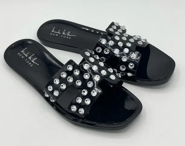 Nicole Miller  New York Jessa Black and Embellished Style Sandals Sz 7