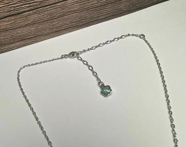 Swavorski Swarovski Crystal Sweet Blossom Pink Blue Aurora Borealis Necklace Silver Tone