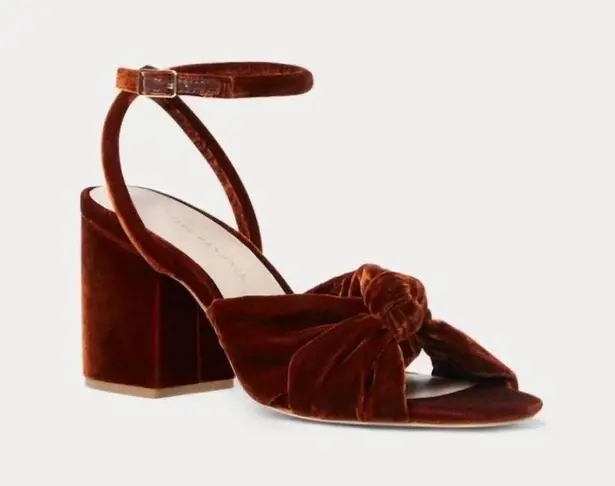 Loeffler Randall NWOT  Women's Fiamma Knot Mid Heel Sandal In Sienna Size 10