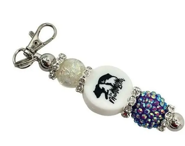 The Bar Keychain purse charm Beaded Keychain For Women,  Keychain, Silicone bead keyc