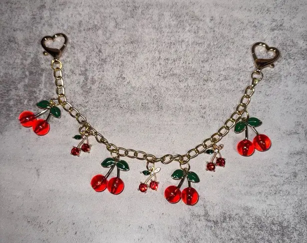 Red Cherry purse Charm Novelty Chain Strap
