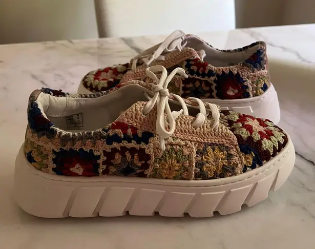 Free People Catch Me If You Can Crochet Tennis Sneakers Shoes